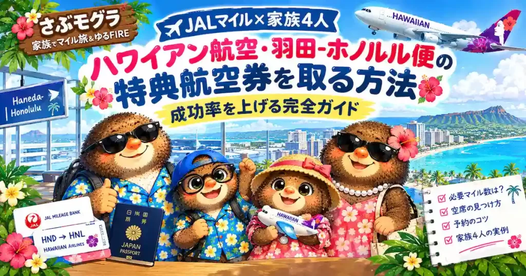 さぶモグラブログのJALマイルで特典航空券をとった記事
